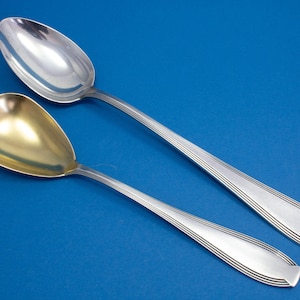 Large vegetable spoon with matching compote spoon, WMF 82 / WMF 300, silver-plated serving spoon, cutlery set