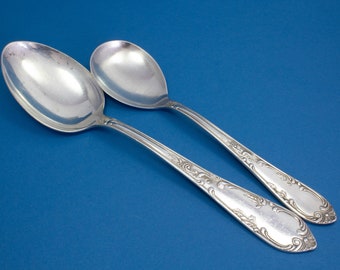 Large vegetable spoon with matching potato spoon, Rococo