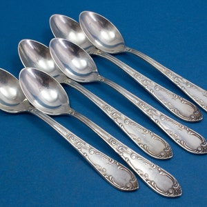6 silver-plated mocha spoons, small spoons