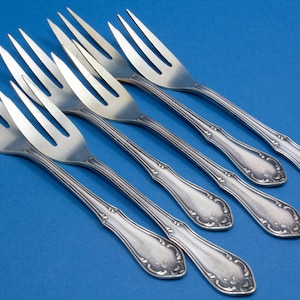 6 silver plated cake forks
