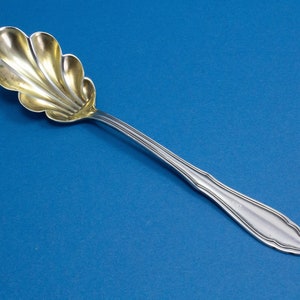 Silver-plated sugar spoon, art nouveau