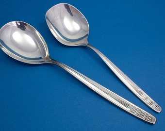 2 serving spoons, large vegetable spoon with matching potato spoon, WMF Sevilla, silver plated serving spoon, cutlery set