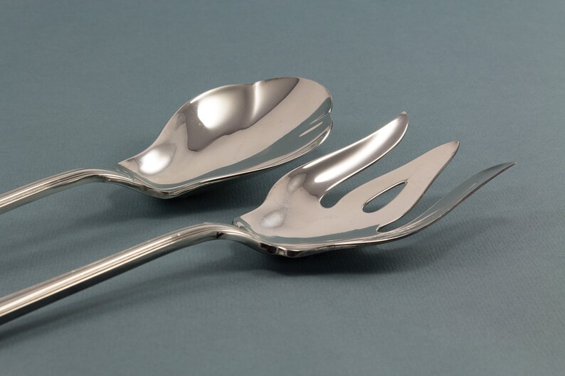 fork and spoon silver plated serving cutlery Beautiful salad servers