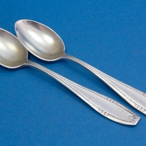 2 rare mocha spoons, silver plated