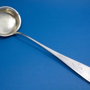 Antique silver plated soup ladle , 1900