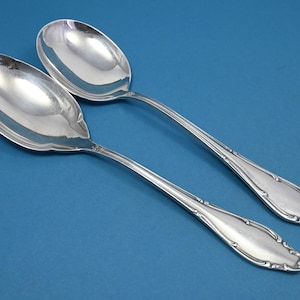 Large vegetable spoon with the matching potato spoon, Wellner Mozart