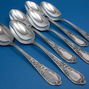 6 beautiful table spoons, Rococo