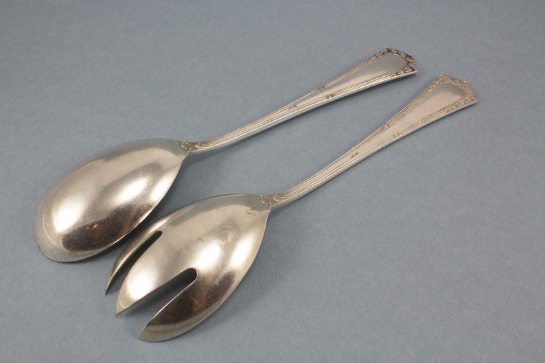 salad spoon salad fork serving cutlery Salad servers silver plated