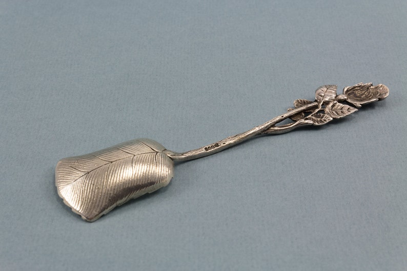 800 835 Hildesheim Rose silver Delicate candy tongs with fine sugar spoon