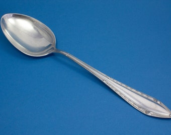 Very large vegetable serving spoon, silver plated serving spoon