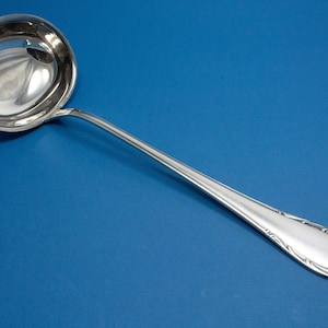 Large silver-plated Art Nouveau soup ladle, Wellner