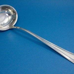 Silver plated soup ladle, vintage cutlery