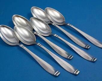 6 teaspoons by Martin, Art deco pattern