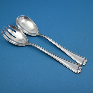 Salad cutlery, salad fork, salad spoon, silver plated