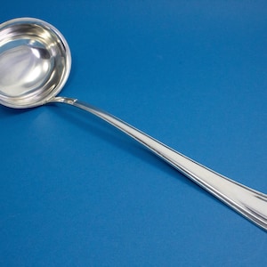 Silver plated soup ladle, vintage cutlery