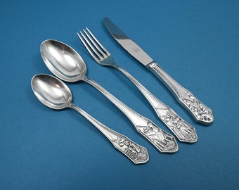 Silver-plated children's cutlery from Krupp Berndorff, fairy tales