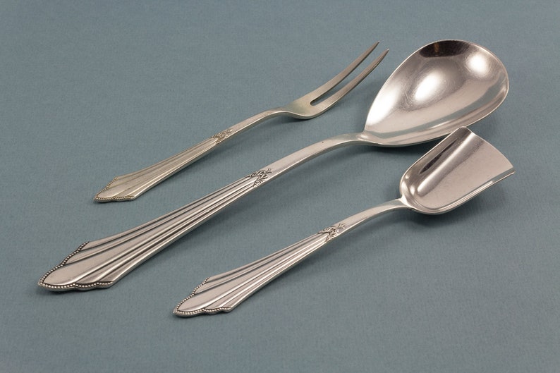 pastry server and cocktail skewer Beautiful silver plated WMF flatware set with cake forks compote spoon sugar spoon teaspoons