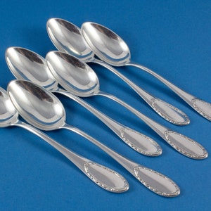 6 silver-plated tea spoons in Art Nouveau style