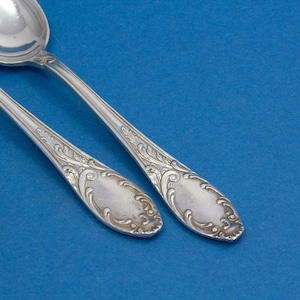 2 rare mocha spoons, silver plated