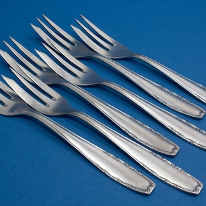 6 silver plated cake forks