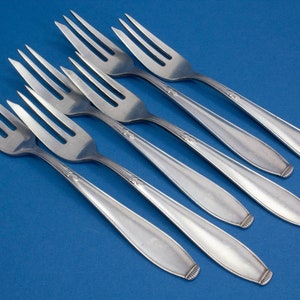 6 beautiful cake forks, Art nouveau