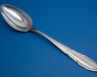 Large vegetable spoon, silver-plated serving spoon, Chippendale