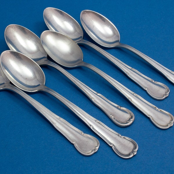 6 Mocha spoons, demi tasse spoons, WMF 3200, silvered spoons