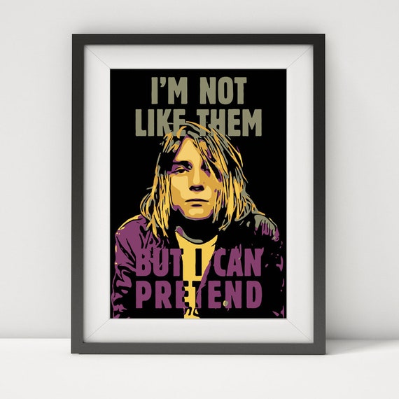 Kurt Cobain Nirwana Kurt Cobain Plakat Kurt Cobain Kunst Etsy