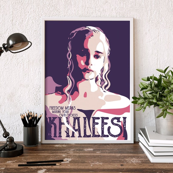 Khaleesi Druck Kunst Spiel Der Throne Khaleesi Daenerys Etsy