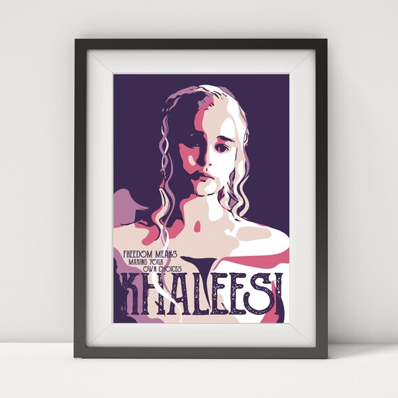 Khaleesi Druck Kunst Spiel Der Throne Khaleesi Daenerys Etsy