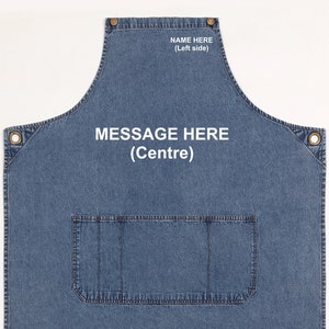 Custom Denim Apron: Embroidered Name or Message