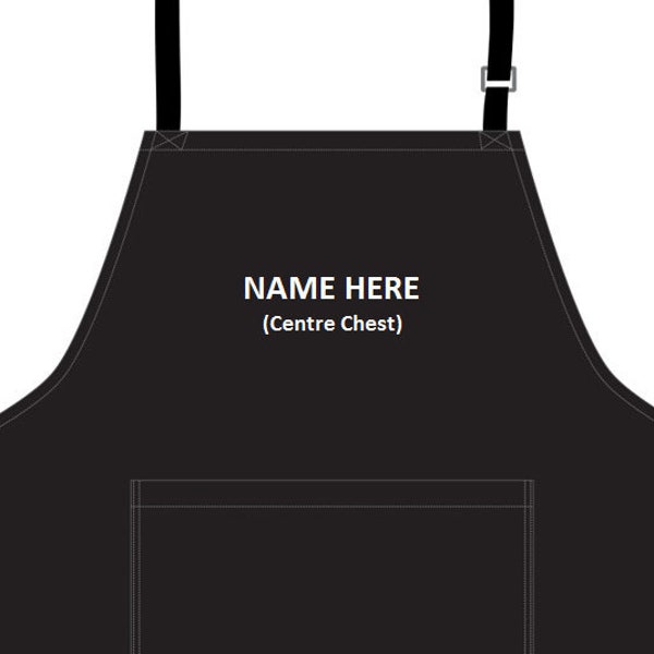 Custom made  Embroidery Apron, Chef Name, Master Cook , King BBQ, Gardener, Hairdresser Salon Apron. Personalised, tailored to your order.