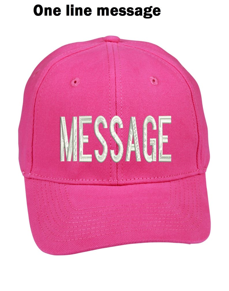 Custom made embroidery caps, hats with your own names or messages. Personalized, tailored made to the specifications of an individual order. image 2