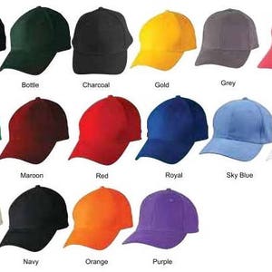 Custom made embroidery caps, hats with your own names or messages. Personalized, tailored made to the specifications of an individual order. image 9