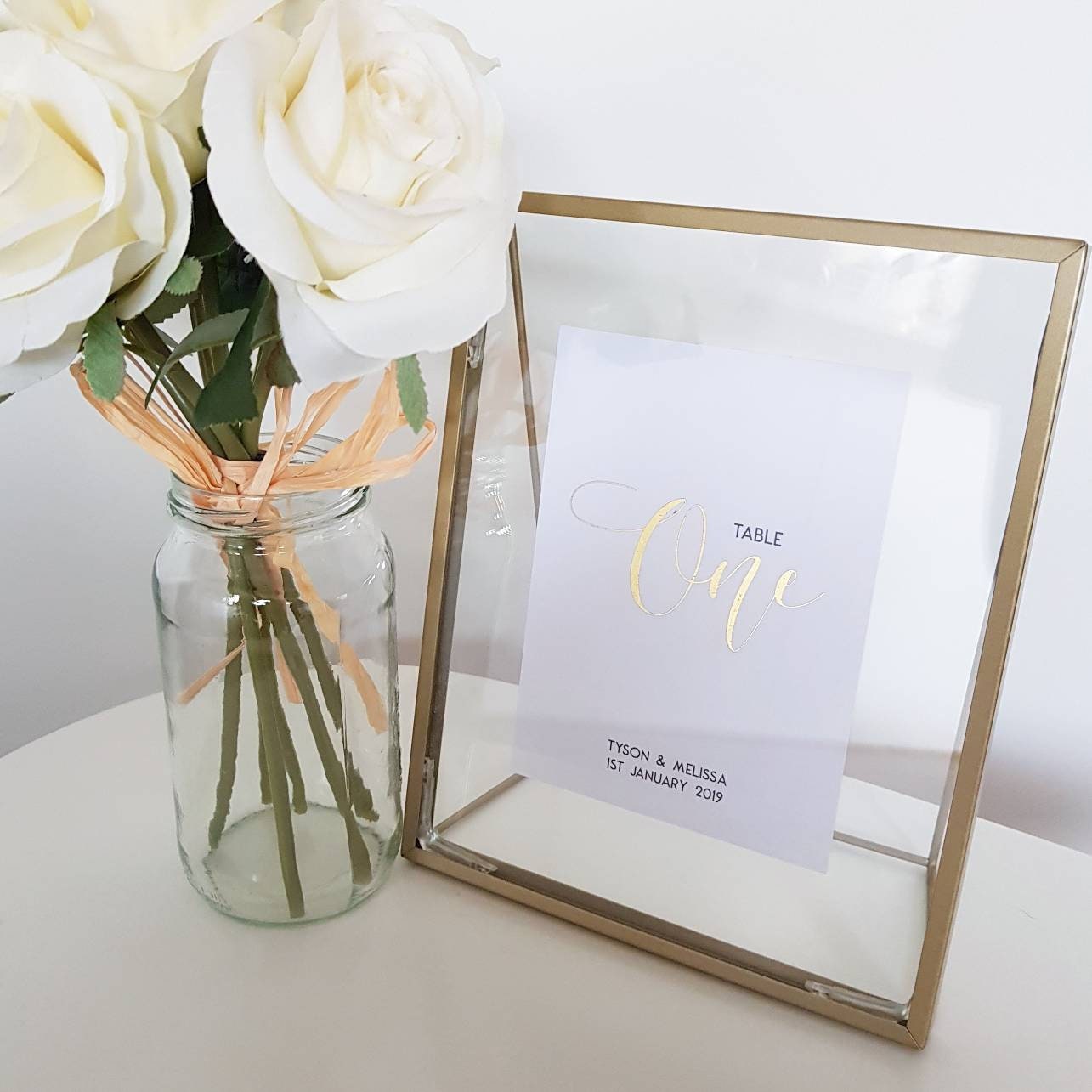 Custom Table Numbers Table Number Signs Custom Foiled Etsy