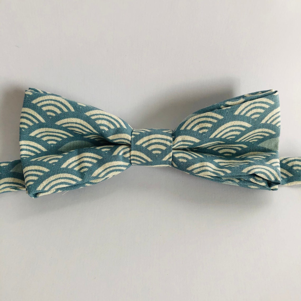 Bow tie blue Japanese pattern Etsy