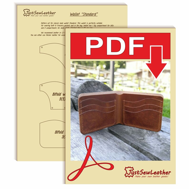 Wallet standard PDF Pattern A4 Template for Wallet Etsy