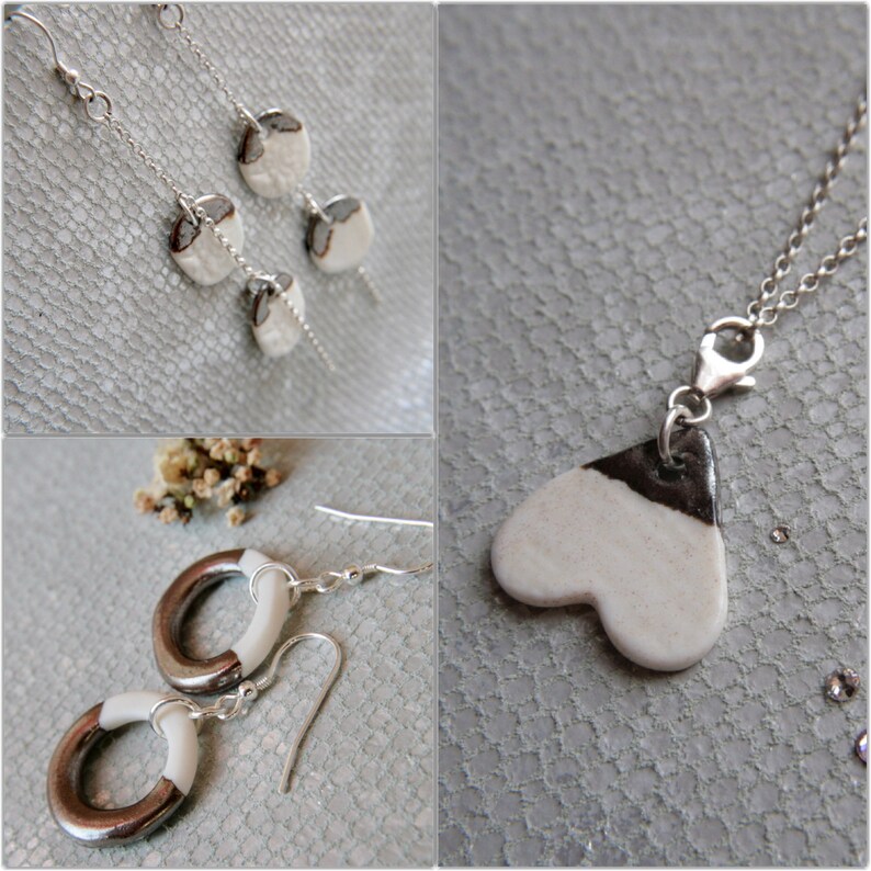 gift for minimalist simple and elegant loop earrings ceramic earrings Hoop earrings from porcelain