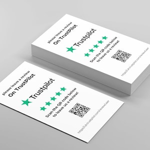 TrustPilot レビュー カード テンプレート | TrustPilot QR コード カード | 編集可能な Canva レビュー カード | ローカル ビジネス レビュー カード | 自宅で印刷