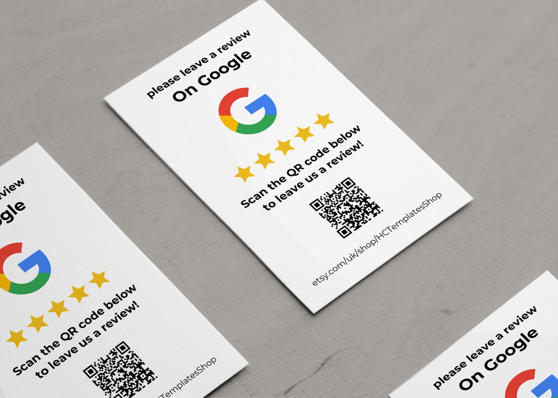 Google Review Card Template Google Review QR Code Cards Editable Canva ...