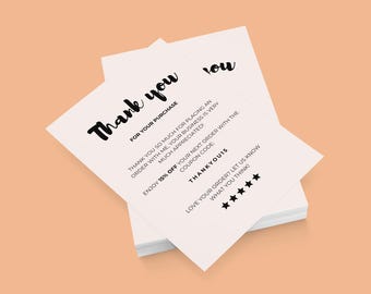 Elegant Feminine Thank You Card Template | Canva Editable (Digital Download)