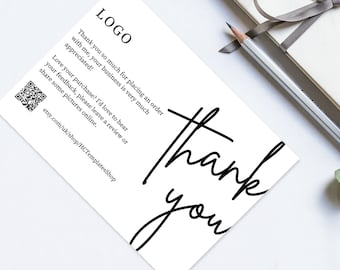 Editable Thank You Order Card | Small Business Insert (Digital Download)