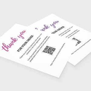 Bestel bedankkaartsjabloon | Bewerkbare Canva-sjabloon | Insteekkaarten bestellen | QR-codekaarten bestellen | Bestel Verpakkingskaarten | 5x7 en A5-formaat
