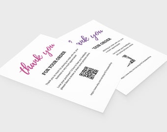 Editable Thank You Card Template | Order Insert Cards (Canva, 5x7 & A5) (Digital Download)