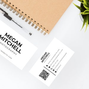 Business Card Template Canva, Editable Canva Template, Custom Business Cards Printable, Modern Business Card Template, Business QR Code Card