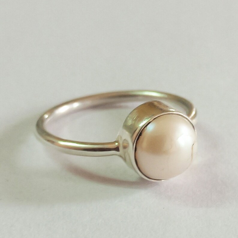 Pearl Ring 925 Sterling Silver Ring Sterling Silver Pearl Etsy