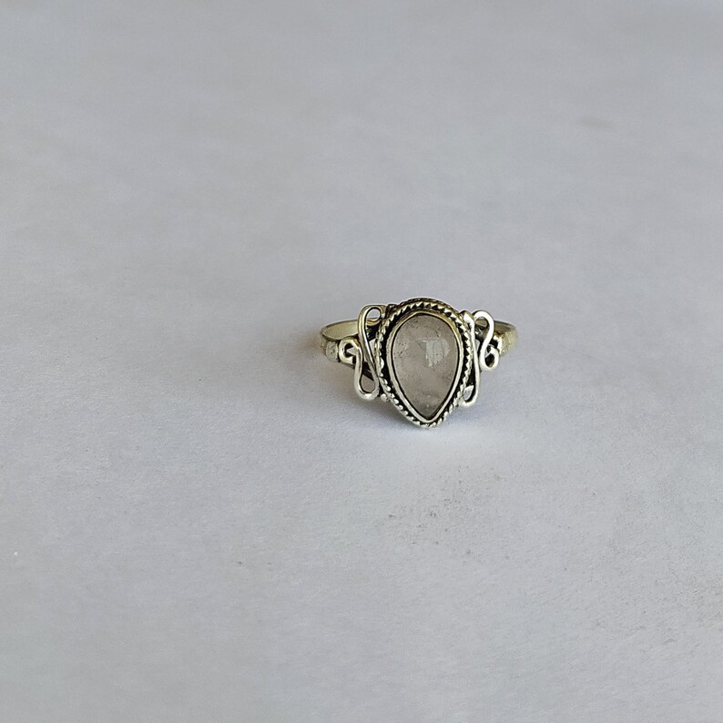 January Birthstone Ring Gift Ring Rose Quartz Ring sterling silver ring handmade silver ring 92.5/% solid sterling silver