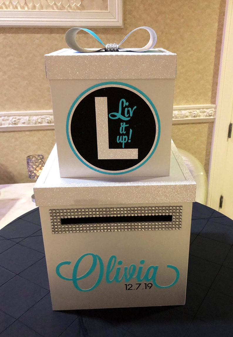 Gift Card Box Mitzvahs Sweet Sixteens Quinceaneras Two Etsy
