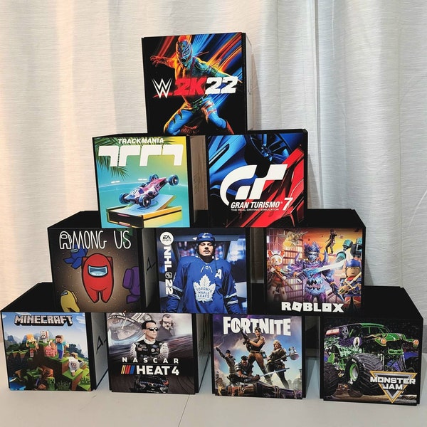 Photo Cube Centerpieces for Sweet Sixteen, Quinceanera, Mitzvah & Birthday Party Celebrations and More - Video Game Theme