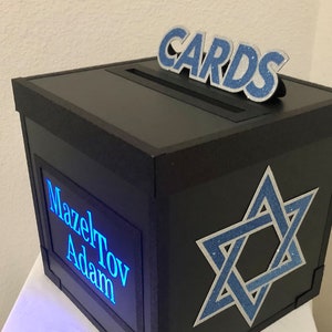 Gift Card Box with Remote Controlled LED light - Star of David Theme